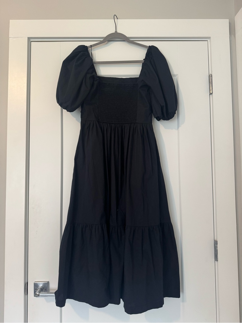 Abercrombie & Fitch Black Puff Sleeve Midi Dress - Picture 6 of 6